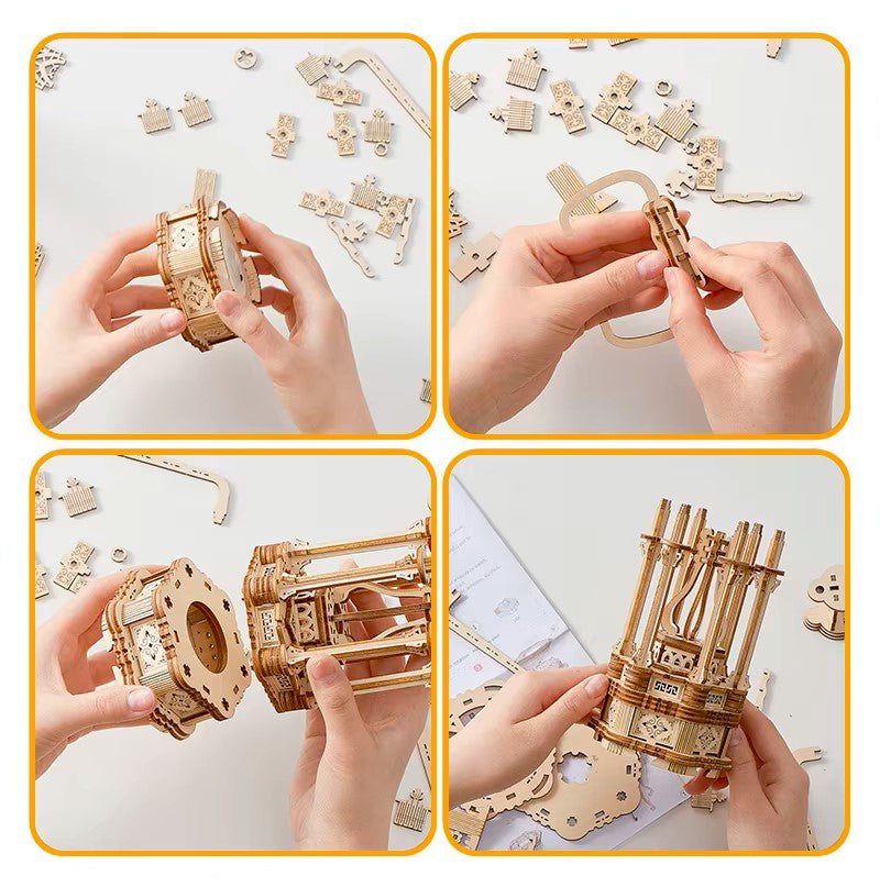 DIY Halloween LED Lighted 3D Wooden Jigsaw Puzzle