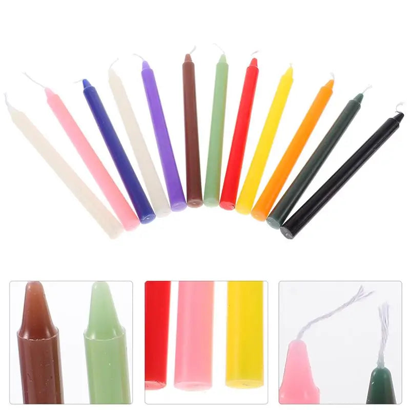 Add a touch of sophistication to your home with our 12pcs 16cm Colored Casting Candles. Each candle is carefully crafted with vibrant colors and a long-lasting burn time. Illuminate any space with these elegant and exclusive candles, perfect for any occasion.