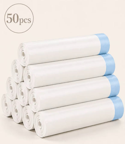 Heavy Duty Scented 1ML White Trash Bags With Blue Drawstrings