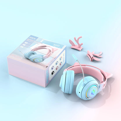 Enhance your audio experience with these Cute Antlers/Cat Ear Wireless Bluetooth Headphones. Stay connected without the hassle of wires and enjoy a playful design with antlers or cat ears to make a statement. 