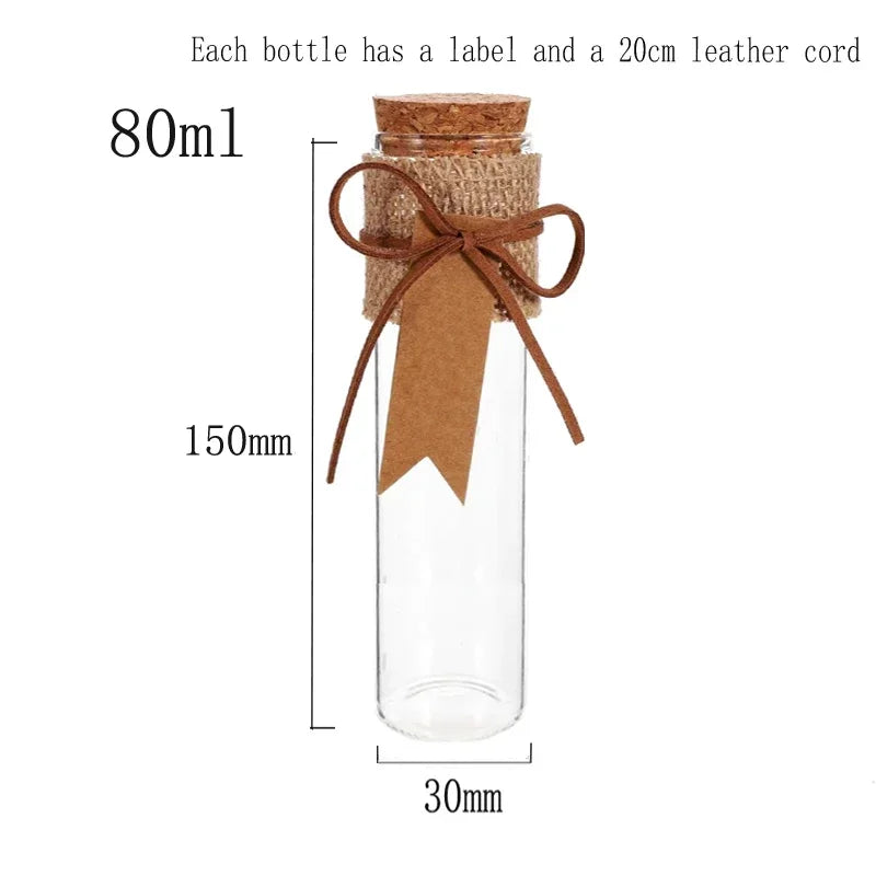 Introduce a touch of elegance and sophistication to your craft with our set of 5 clear straight glass bottles. Perfect for witch crafting and creating special potions, these bottles come with equally charming corks, making them both functional and visually appealing. Elevate your craft with these unique and exclusive bottles.