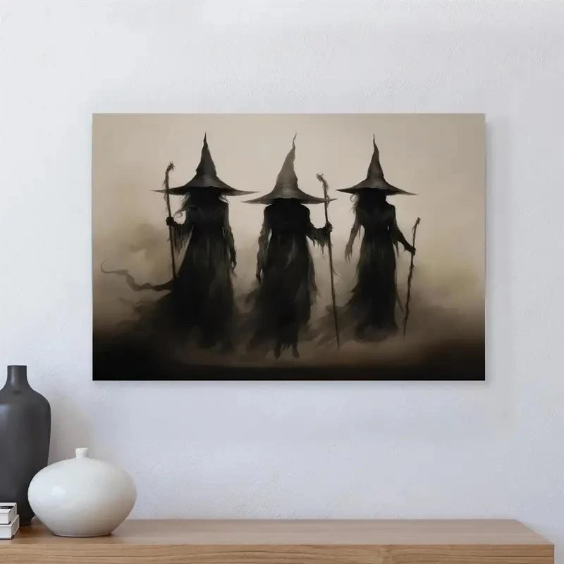 Transform your space into a magical and mystical realm with our Witch Coven Canvas Wall Art. The stunning and vibrant colors will add depth and character to any room, while the detailed imagery captures the essence of a coven in its full power. Elevate your decor and embrace the enchantment with this powerful piece!