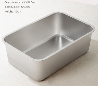 46134637396200 Reduce odors with this Stainless Steel Splash-Proof Cat Litter Box. Its durable design prevents smells from permeating into the metal, unlike plastic alternatives. Keep your home smelling fresh while providing your cat with a hygienic litter box. Expertly crafted to last and eliminate unpleasant odors.