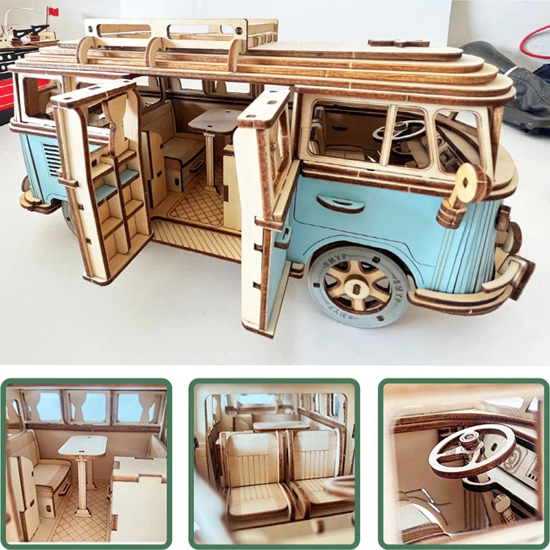 DIY Retro European Style 3D Wooden Puzzles