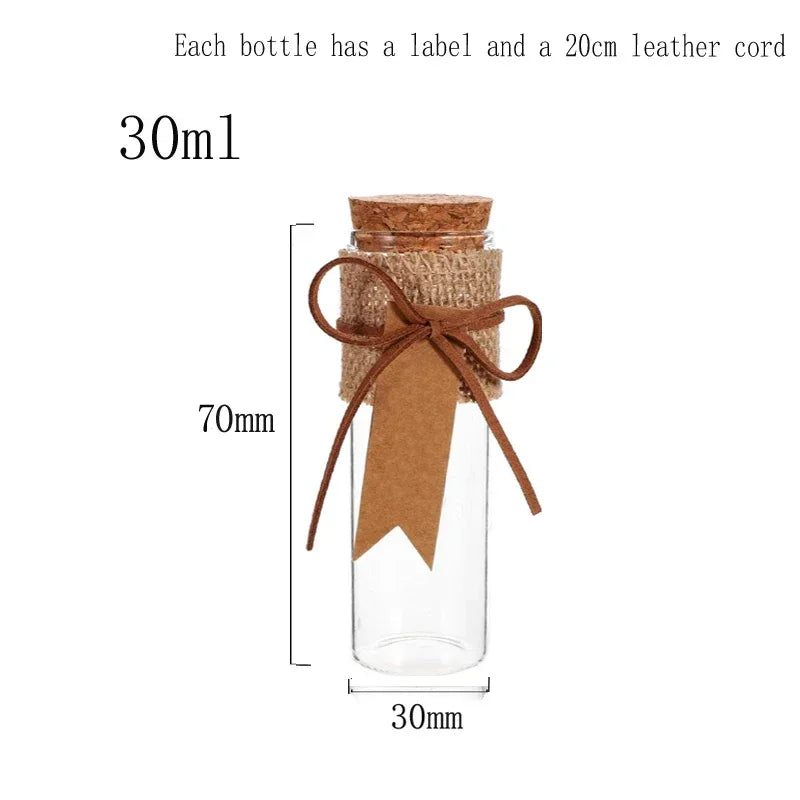 Introduce a touch of elegance and sophistication to your craft with our set of 5 clear straight glass bottles. Perfect for witch crafting and creating special potions, these bottles come with equally charming corks, making them both functional and visually appealing. Elevate your craft with these unique and exclusive bottles.