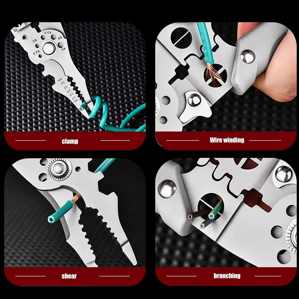 Professional Grade Multi-Purpose Wire Stripper Crimping Splicer Pliers