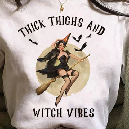 Thick Thighs & Witch Vibes Short Sleeve T-Shirt