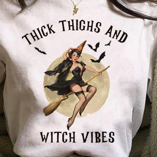 Thick Thighs & Witch Vibes Short Sleeve T-Shirt