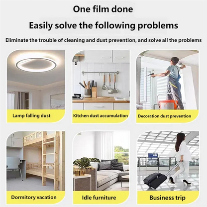 Collage of scenarios showing the use of a cleaning product or service, with text highlighting its benefits.