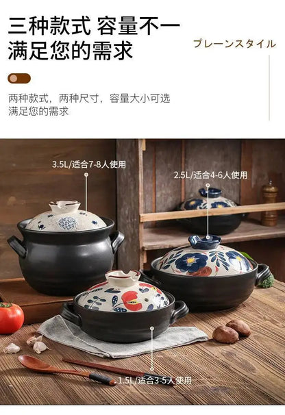 1.5L Japanese Thick Ceramic Heat Resistant Pots