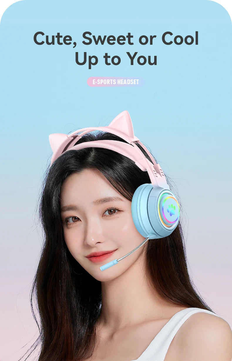 Enhance your audio experience with these Cute Antlers/Cat Ear Wireless Bluetooth Headphones. Stay connected without the hassle of wires and enjoy a playful design with antlers or cat ears to make a statement. 