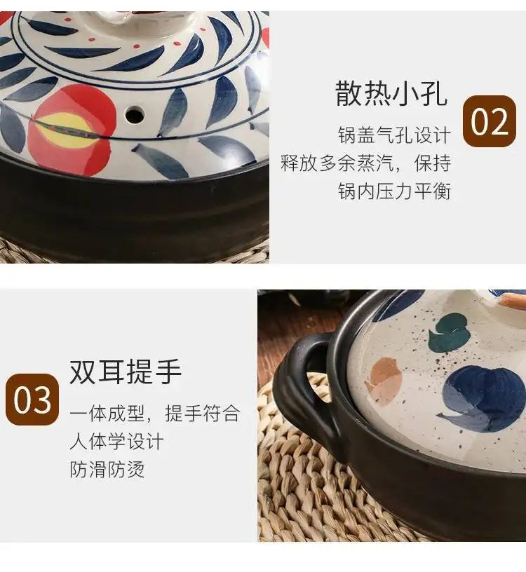 1.5L Japanese Thick Ceramic Heat Resistant Pots