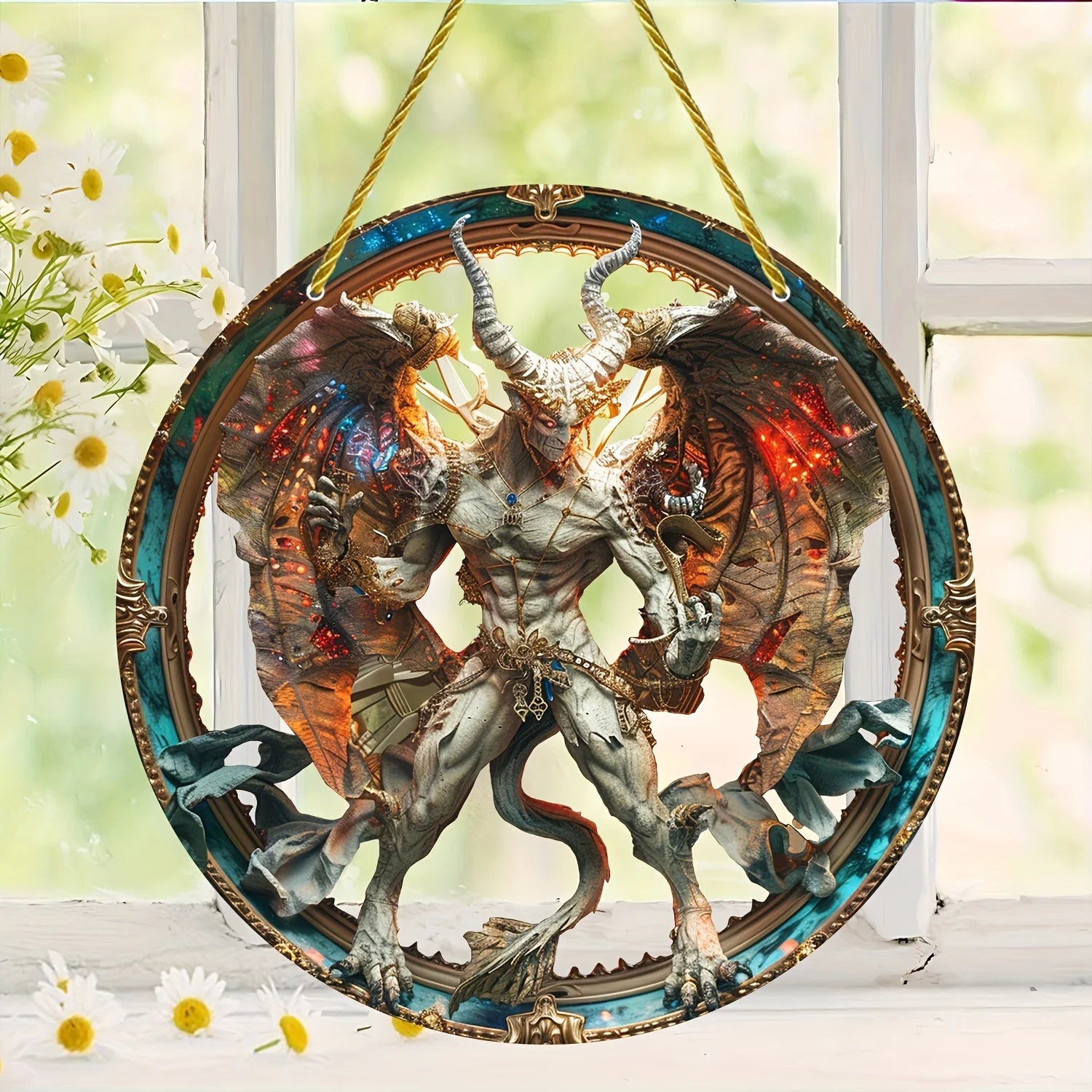 46723044704488|46723044737256 Show off your daring and adventurous side with our Stunning Artistic Acrylic Gargoyle Sun Catcher! Made with the highest quality materials, this sun catcher will add a touch of boldness and creativity to any space. Catch the sun's rays with a unique and stunning gargoyle design. Take a risk and stand out with this one-of-a-kind piece!