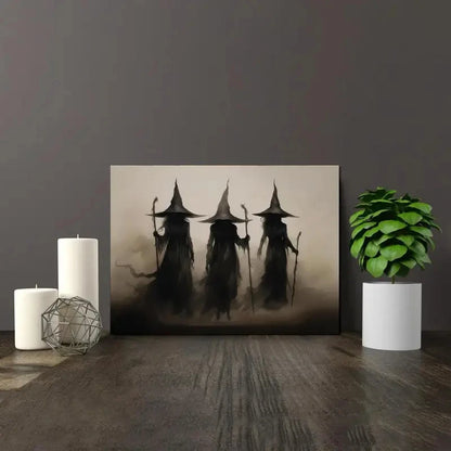 Transform your space into a magical and mystical realm with our Witch Coven Canvas Wall Art. The stunning and vibrant colors will add depth and character to any room, while the detailed imagery captures the essence of a coven in its full power. Elevate your decor and embrace the enchantment with this powerful piece!