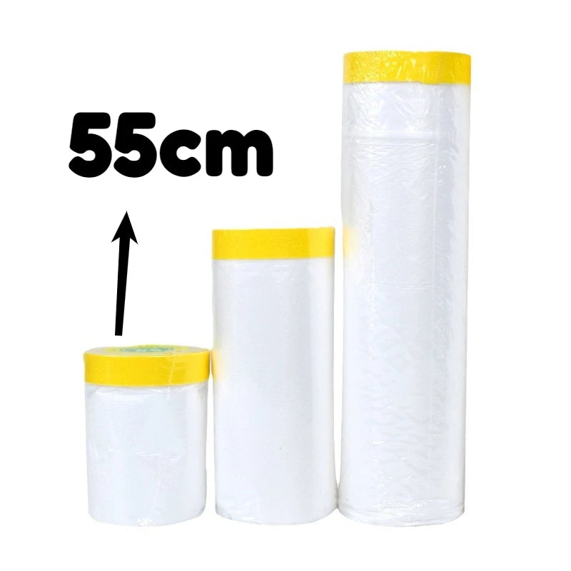 Three cylindrical filters with yellow tops and white bodies, labeled '55cm' on a white background.