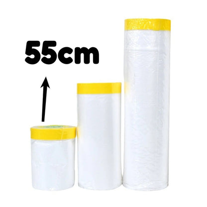Three cylindrical filters with yellow tops and white bodies, labeled '55cm' on a white background.