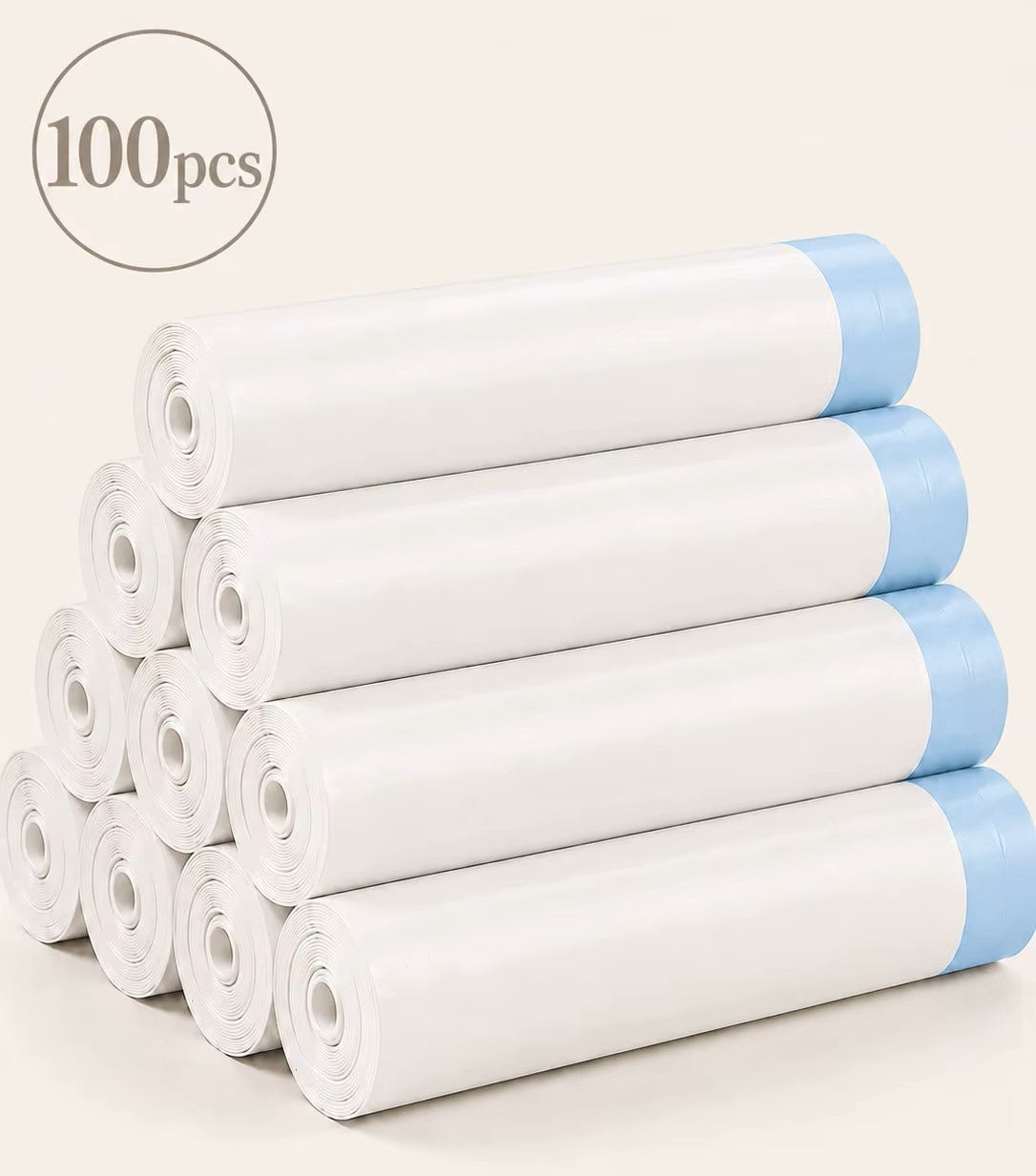 Heavy Duty Scented 1ML White Trash Bags With Blue Drawstrings