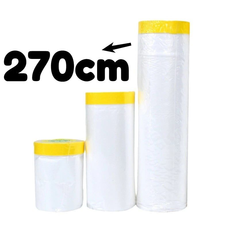 Three rolls of white tape with yellow ends, labeled '270cm', on a white background.