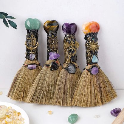 Healing Natural Crystal Witch Broom