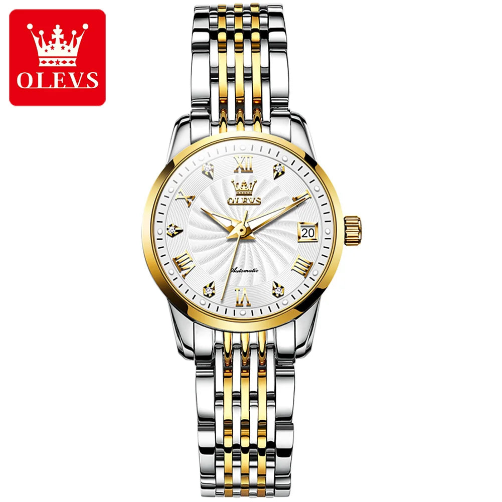 45832597766376 Experience the ultimate in luxury and style with the OLEVS Stainless Steel Watch for Men. Made from high-quality stainless steel, this watch boasts a sleek and modern design that will elevate any outfit. With its precise timekeeping and durable construction, this watch is sure to be a valuable addition to your collection.