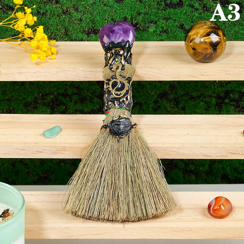 Healing Natural Crystal Witch Broom