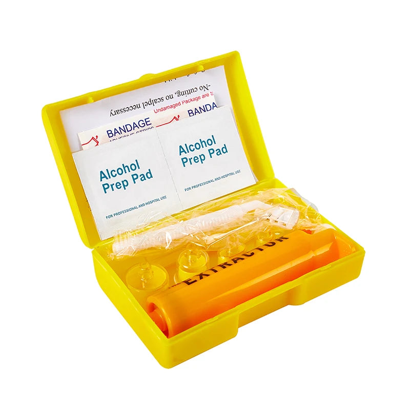 46609091297512 This emergency kit is essential for anyone living or traveling in areas with venomous snakes. The extractor kit is designed to safely extract snake venom, minimizing the risk of venom spreading and providing immediate treatment. Don't take chances when it comes to snake bites - keep this vital kit on hand for peace of mind.