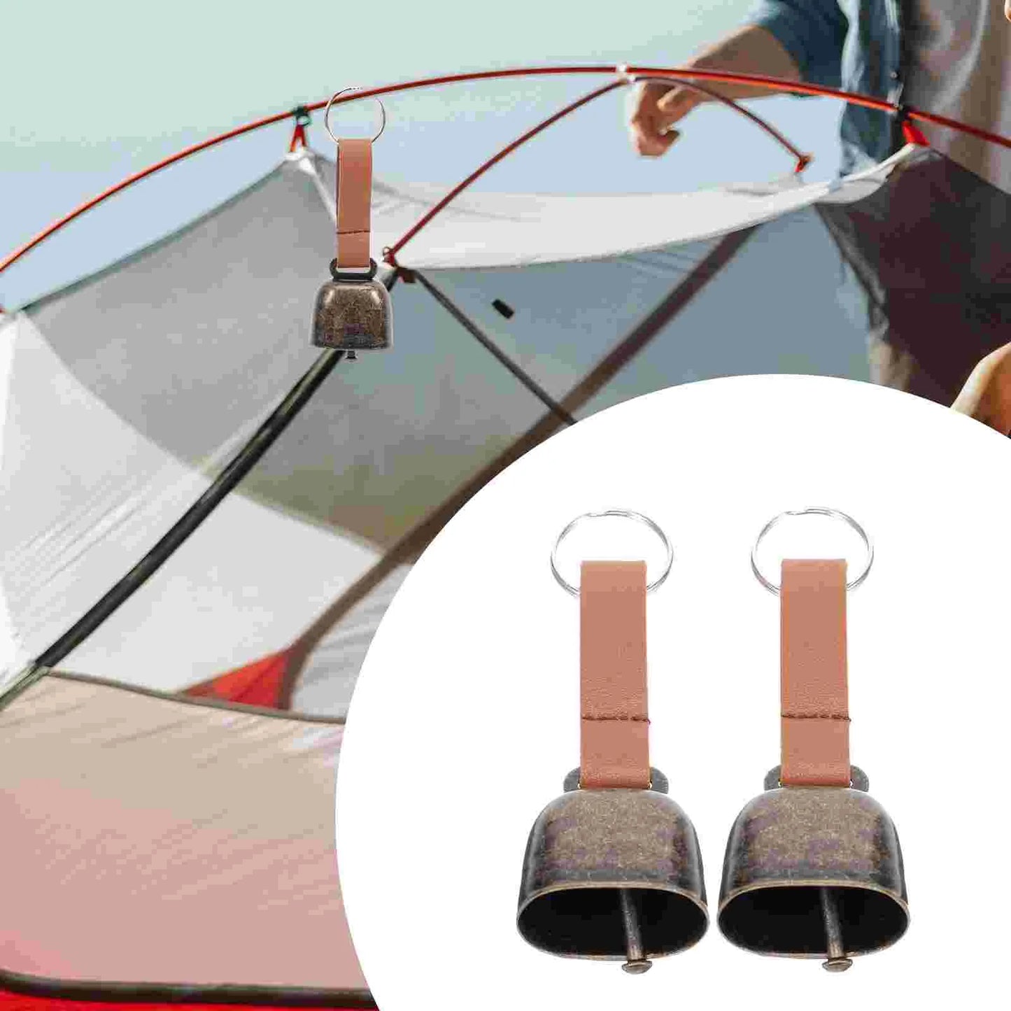 46609428545768 Protect yourself and your campsite with 2 Pcs Bear Repelling Bells on Rope. The bells emit a loud, high-pitched sound to deter bears and other wildlife from approaching. With a simple hang-up and lightweight design, these bells offer a non-intrusive and effective solution for outdoor safety.