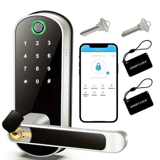 This Waterproof Remote Control Fingerprint Keyless Smart Door Lock provides secure and convenient access to your home. With its advanced fingerprint technology, you can easily enter and lock your door without the need for a physical key. Its waterproof design ensures reliable performance in any weather.