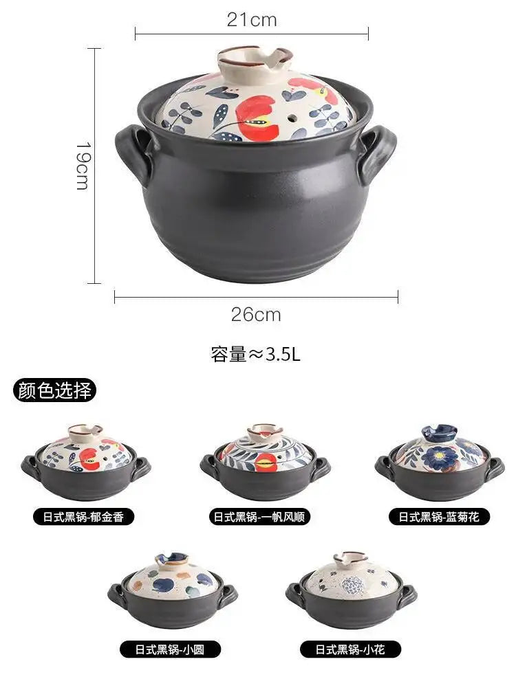 1.5L Japanese Thick Ceramic Heat Resistant Pots