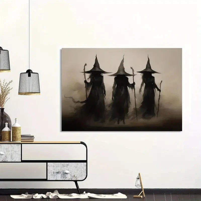 Transform your space into a magical and mystical realm with our Witch Coven Canvas Wall Art. The stunning and vibrant colors will add depth and character to any room, while the detailed imagery captures the essence of a coven in its full power. Elevate your decor and embrace the enchantment with this powerful piece!