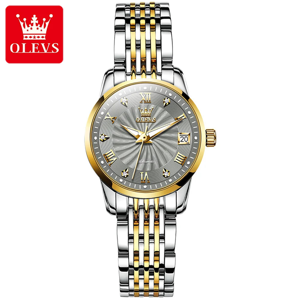 45832597668072 Experience the ultimate in luxury and style with the OLEVS Stainless Steel Watch for Men. Made from high-quality stainless steel, this watch boasts a sleek and modern design that will elevate any outfit. With its precise timekeeping and durable construction, this watch is sure to be a valuable addition to your collection.