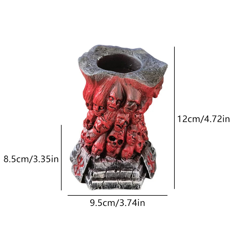 Unleash your wild side with the Halloween Souls in Hell Skull Rune Candle Holder! Channel your inner daredevil and set the spooky mood with this hauntingly beautiful piece. Perfect for any Halloween decor, this holder adds a bold touch to your home. Dare to be different and light up your space with this unique accent.