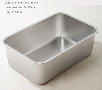 46134637527272 Reduce odors with this Stainless Steel Splash-Proof Cat Litter Box. Its durable design prevents smells from permeating into the metal, unlike plastic alternatives. Keep your home smelling fresh while providing your cat with a hygienic litter box. Expertly crafted to last and eliminate unpleasant odors.