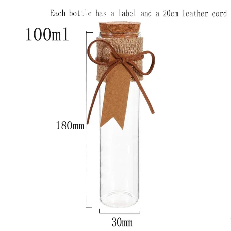 Introduce a touch of elegance and sophistication to your craft with our set of 5 clear straight glass bottles. Perfect for witch crafting and creating special potions, these bottles come with equally charming corks, making them both functional and visually appealing. Elevate your craft with these unique and exclusive bottles.