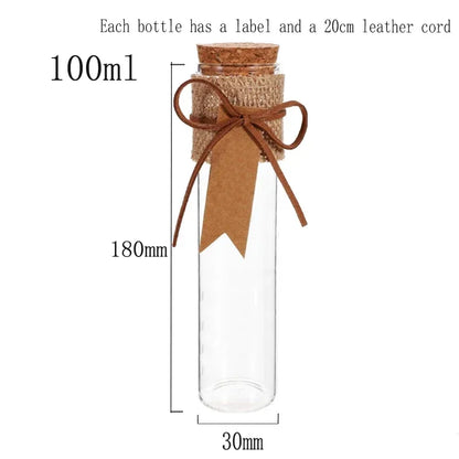 Introduce a touch of elegance and sophistication to your craft with our set of 5 clear straight glass bottles. Perfect for witch crafting and creating special potions, these bottles come with equally charming corks, making them both functional and visually appealing. Elevate your craft with these unique and exclusive bottles.