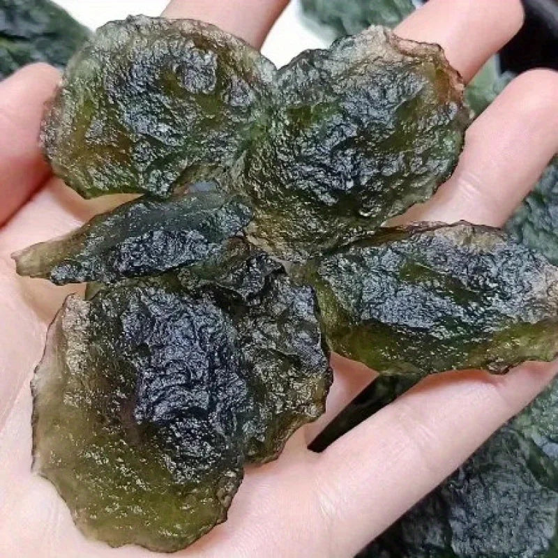 Enhance your meditation practice with our Irregular Moldavite Healing Stones. Crafted by nature, these stones offer unique and powerful energy that can help bring balance and focus to your mind. Connect with the healing properties of these sacred stones and elevate your meditation experience.