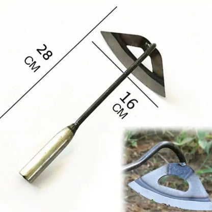 Measurement chart showing the size of a tool with dimensions labeled, set against a white background.