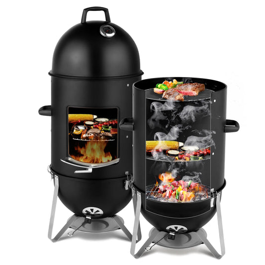 Heavy Duty Three Layered Steel Charcoal Smoker