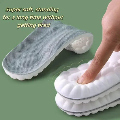 Insole with text 'Super soft, standing for a long time without getting tired' on a green background