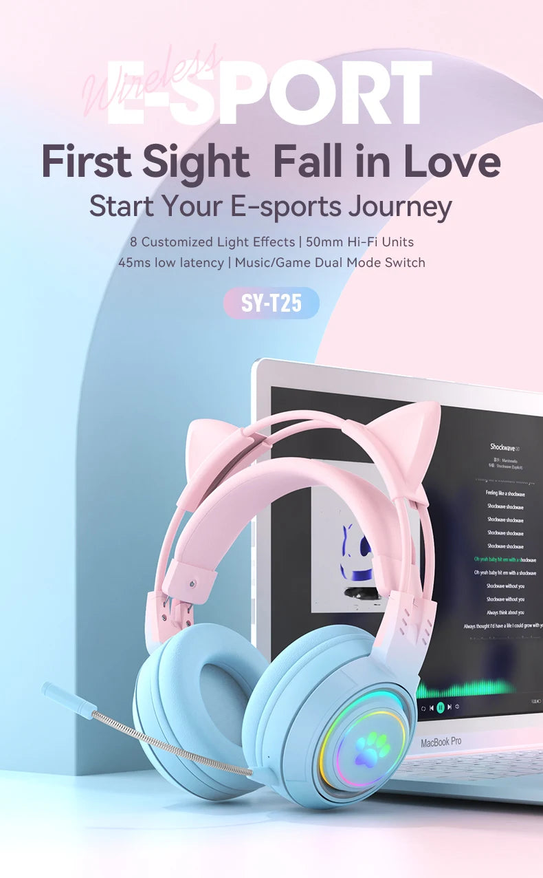 Enhance your audio experience with these Cute Antlers/Cat Ear Wireless Bluetooth Headphones. Stay connected without the hassle of wires and enjoy a playful design with antlers or cat ears to make a statement. 