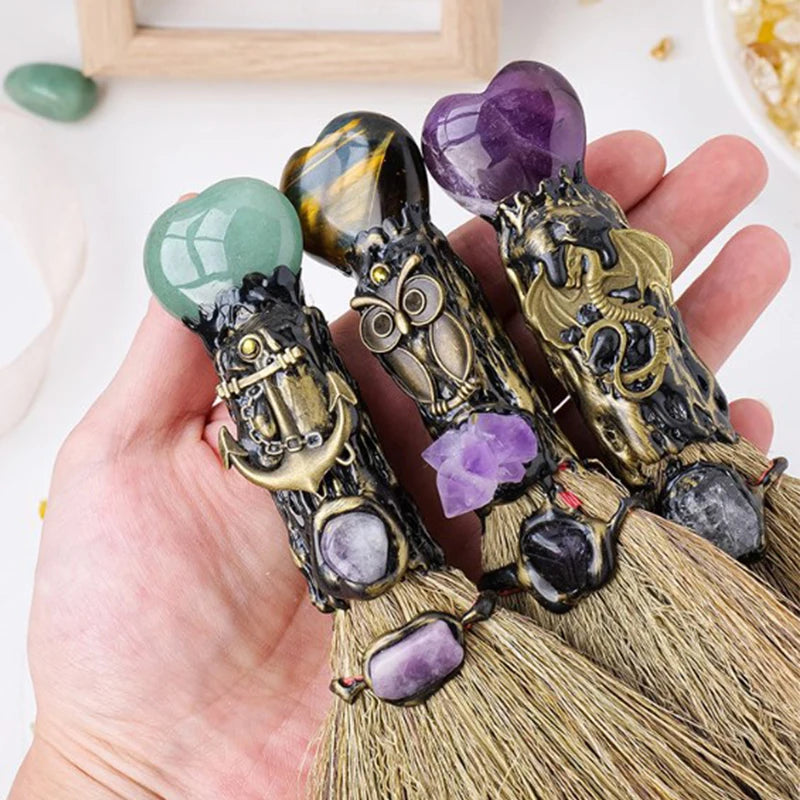 Healing Natural Crystal Witch Broom