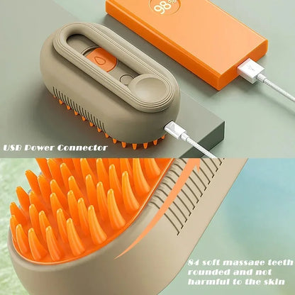 Easy 3 in1 Steam Grooming Massage Brush, the ultimate grooming tool for your hair and scalp. This innovative brush combines the benefits of gentle steam, grooming, and massage to nourish and rejuvenate your hair, giving you a healthier and shinier look.