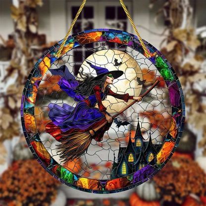 Transform your space with the bewitching charm of our Stained Glass Halloween Witch Suncatcher. The intricately crafted stained glass captures the essence of the holiday in a mesmerizing display of light and color. Add a touch of luxury and sophistication to your Halloween décor.