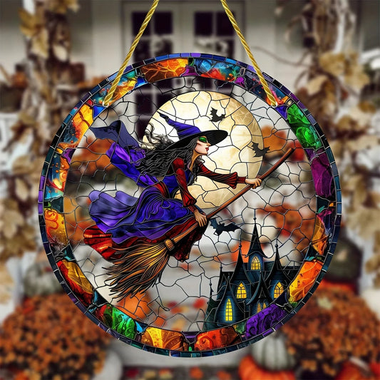 Transform your space with the bewitching charm of our Stained Glass Halloween Witch Suncatcher. The intricately crafted stained glass captures the essence of the holiday in a mesmerizing display of light and color. Add a touch of luxury and sophistication to your Halloween décor.