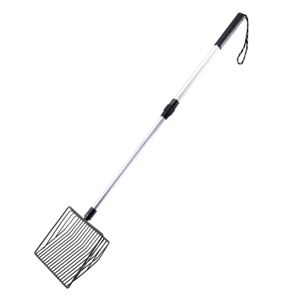 46461030695144|46461030727912 Make cat litter maintenance a breeze with our Adjustable Long Handle Metal Cat Litter Scoop! Its long handle allows for easy reach, keeping the dust away from you and its metal construction ensures durability. Say goodbye to back strain and hello to effortless cleaning! Keep your furry friend's litter box clean and fresh with our metal scoop.