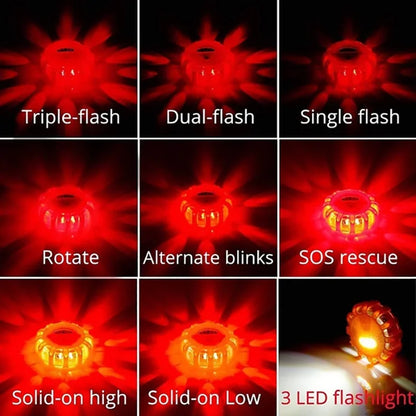 e prepared for any emergency with our LED 9 Mode Magnetic Emergency Flare! This versatile tool offers 9 different lighting modes and features strong magnetic backing for easy placement. Stay safe and visible in any situation. Don't leave home without it!