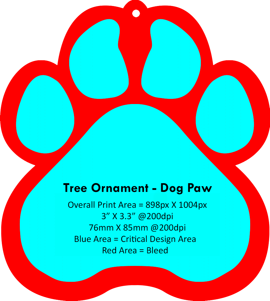 Add a paw-some touch to your holiday décor with our pet paw-shaped Christmas tree ornaments. Measuring 3.5 inches in diameter, these delightful decorations offer a loving tribute to your furry family members and are perfect for custom personalization.