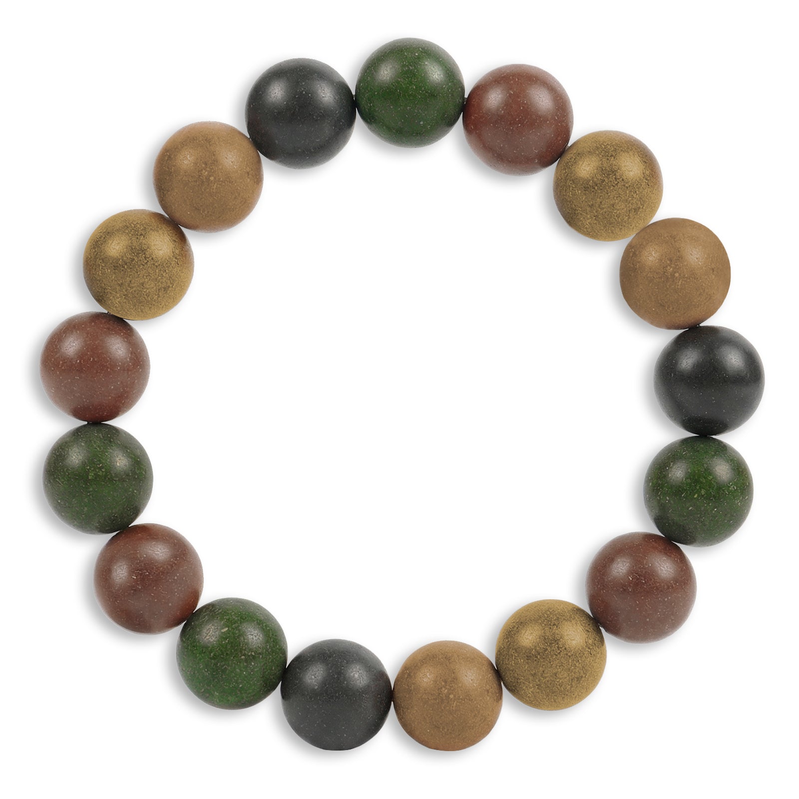 Multicolored beaded bracelet on a white background