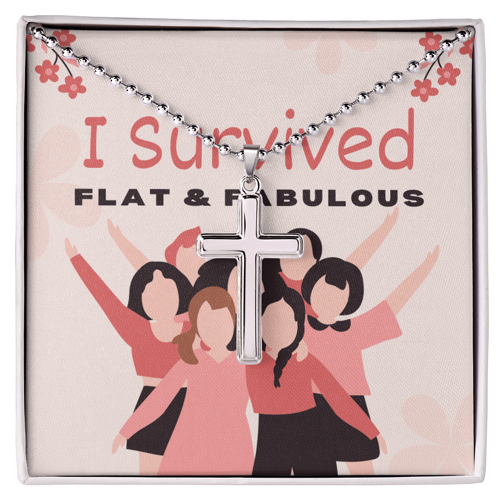 Wear your strength and faith with this meaningful I Survived Breast Cancer with Faith Cross Necklace. A beautiful tribute to resilience and hope, this piece celebrates your journey and unwavering spirit.