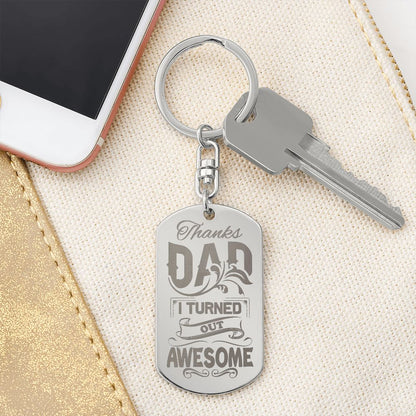 This attractive Engraved Dog Tag Keychain is the perfect gift for a loved one on the go, keeping their keys safe in one spot! Customize the gift even more with a special message or date to the backside for an added personal touch.